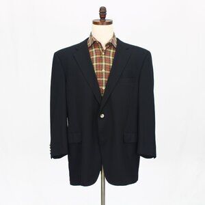 Coppley 48S Black Blazer Sport Coat Jacket 2-Button Solid T994